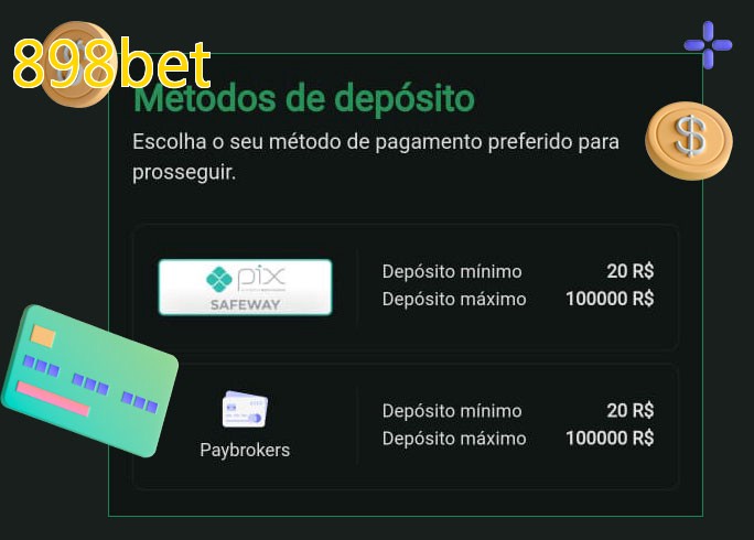 O cassino 898betbet oferece uma grande variedade de métodos de pagamento